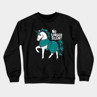 No Longer Silent, Unicorn, Sexual Assault Awareness Month Crewneck Sweatshirt